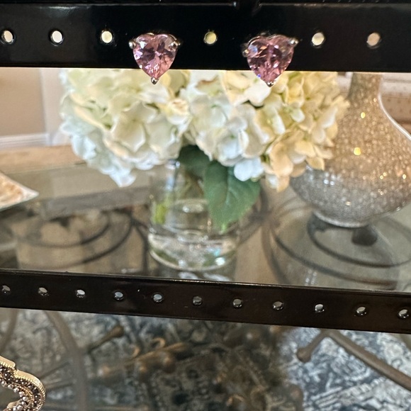 Pink Heart Stud Earrings - Picture 1 of 4